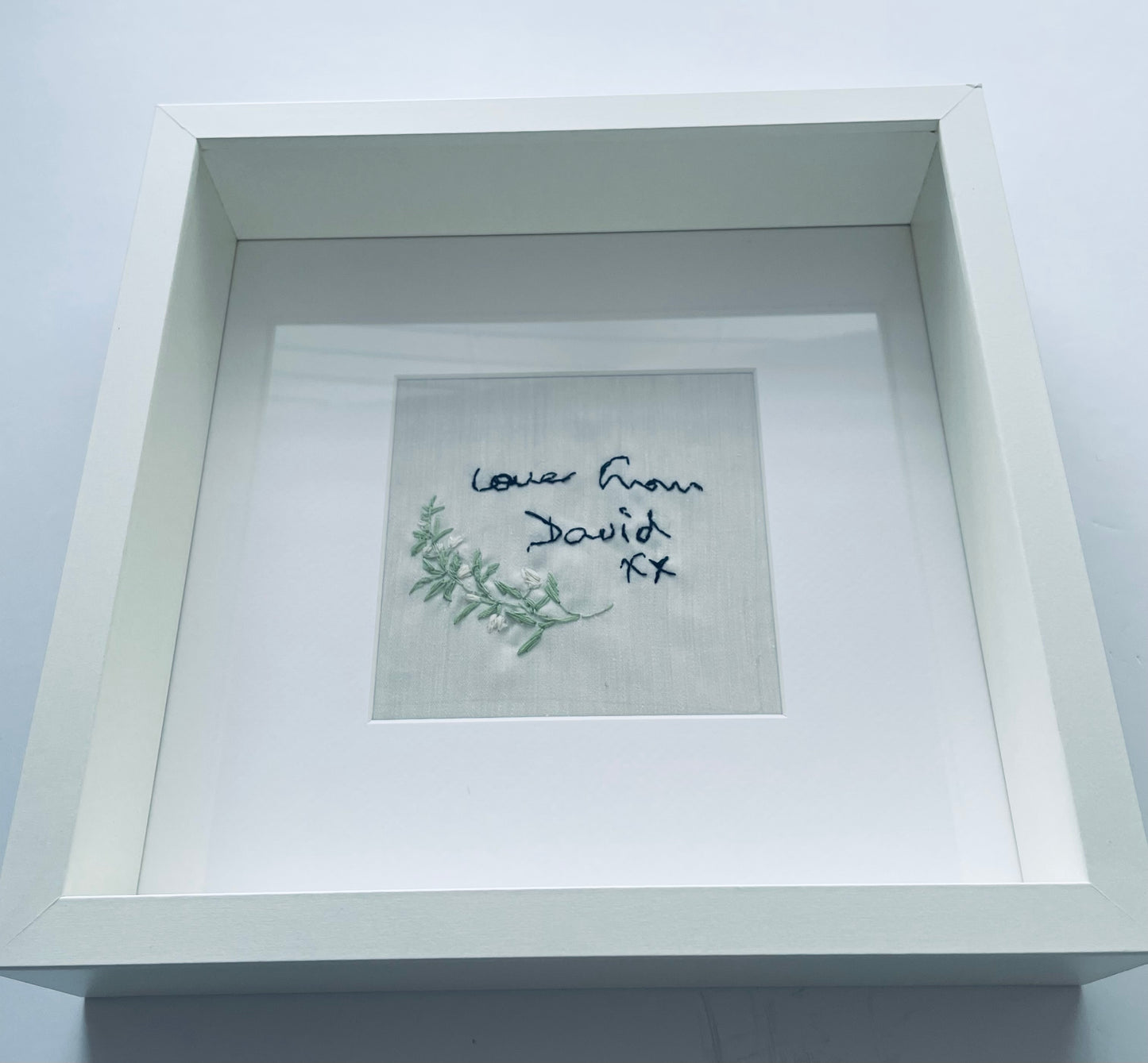 Embroidered Handwriting keepsake