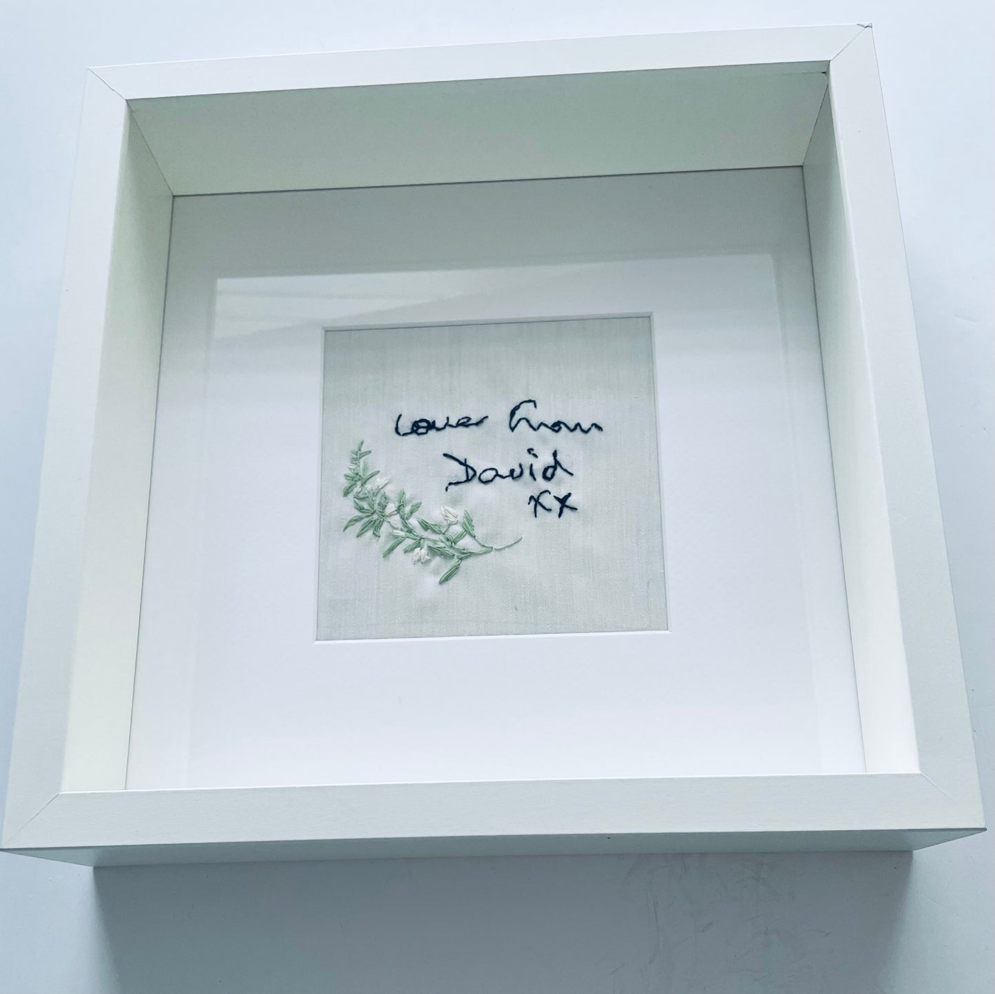 Embroidered Handwriting keepsake